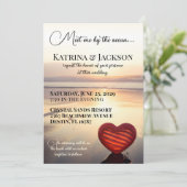 海辺のウェディングビーチでの結婚式招待状 招待状 (スタンド正面)