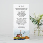 海辺のウェディングプログラムカード プログラム (スタンド正面)
