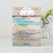 海辺のウェディング招待状 砂浜の海への招待 招待状 (スタンド正面)