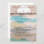 海辺のウェディング招待状 砂浜の海への招待 招待状 (正面/裏面)