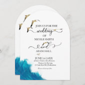 海辺のウェディング　招待状｜海岸の目的地 招待状 (正面/裏面)