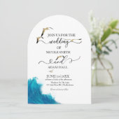 海辺のウェディング　招待状｜海岸の目的地 招待状 (スタンド正面)