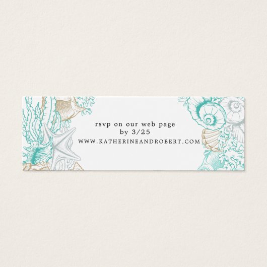 海辺のエレガントなウェディングウェブサイトカード (正面)