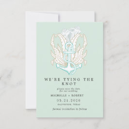 海辺のエレガント海岸写真の保存日付 招待状