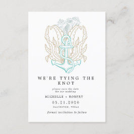 海辺のエレガント海岸写真の保存日付 招待状