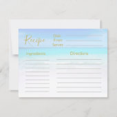 海辺のオシャレなレシピカード 海の青  (正面)
