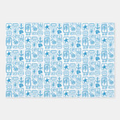 海辺のオーシャン モダン カスタム ラブノーツ ラッピングペーパーシート (正面)