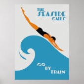 海辺のオーストラリア人はヴィンテージ旅行ポスターと呼んでいる ポスター (正面)