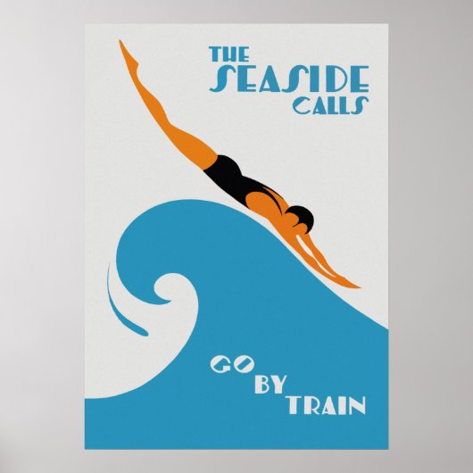 海辺のオーストラリア人はヴィンテージ旅行ポスターと呼んでいる ポスター (正面)