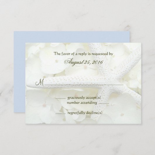 海辺のガーデンウェディング 招待状返信カード 出欠カード (正面/裏面)