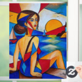 海辺のキュビズム絵画 ウィンドウサイン (ホーム)