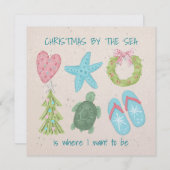 海辺のクリスマス シーズンカード (正面/裏面)