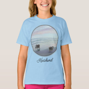 海辺のケースホンドの絵 - 犬の芸術 Tシャツ