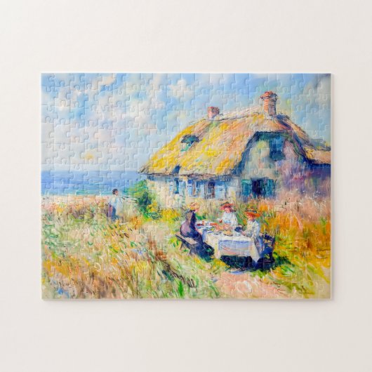 海辺のコテージ 印象派アート ジグソーパズル (横)