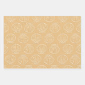 海辺のゴージャス シェル クラシック ゴールド シェル ラッピングペーパーシート (正面2)