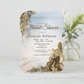 海辺のスチームパンク ウェディング ブライダル シャワー 招待状 (スタンド正面)