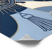 海辺のストライプパーティー誕生日 ポスター (角)