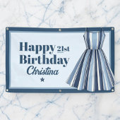 海辺のストライプパーティー誕生日 横断幕