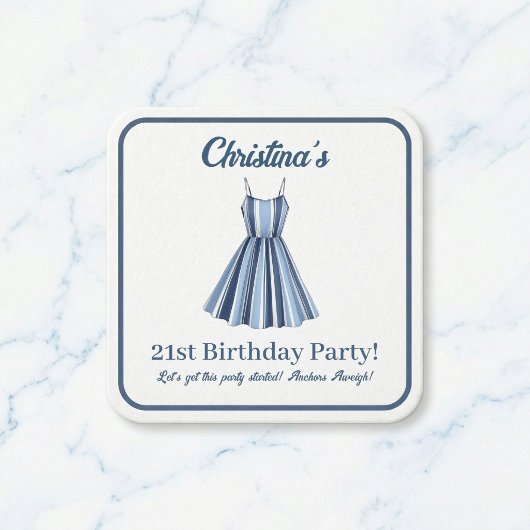 海辺のストライプ祭り スクエアペーパーコースター