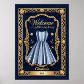 海辺のストライプ お祝い 誕生日 ポスター (正面)