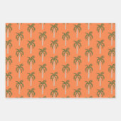 海辺のソワレーパームツリー オレンジ かわいい オーダーメイド ラッピングペーパーシート (正面2)