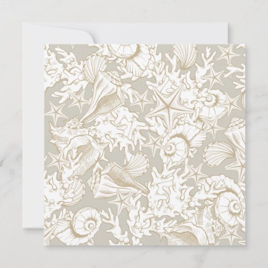 海辺のターコイズ金ゴールド沿岸の赤ちゃんシャワー (裏面)