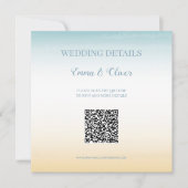海辺のテーマの結婚式QRコード同封カード 招待状 (正面)