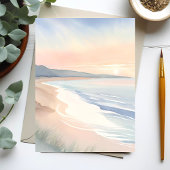 海辺のパステル水彩画カード