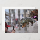 海辺のパフォス葉書に髭の竜 招待状 (正面/裏面)