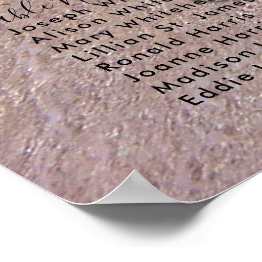 海辺のヒトデの砂結婚ドルの座席表 ポスター (角)