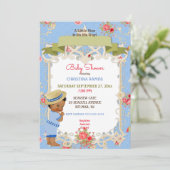 海辺のビクトリア調ボードウォーク 夏のベビーシャワー 招待状 (スタンド正面)