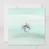 海辺のブルークラブトロピカル ブライダルシャワー 招待状 (裏面)