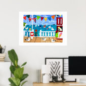 海辺のポスターの日 ポスター (ホームオフィス)