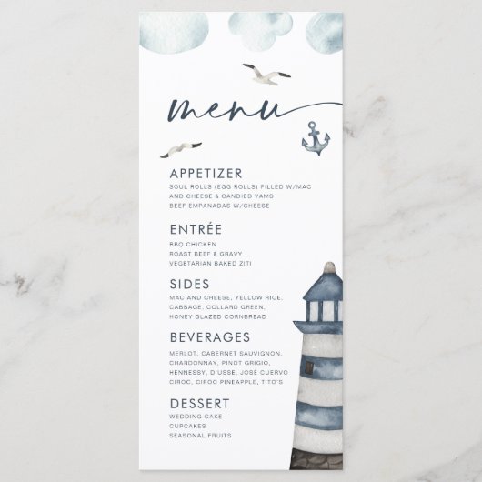 海辺のメニュー メニュー (正面)