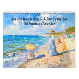 海辺の印象派 - 油絵の海の日 カレンダー