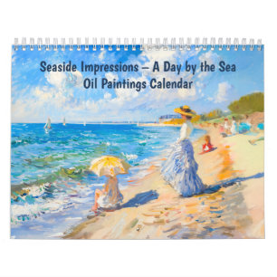 海辺の印象派 - 油絵の海の日 カレンダー