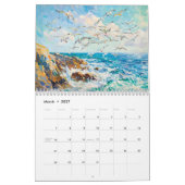 海辺の印象派 - 油絵の海の日 カレンダー (3月 2027)