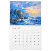 海辺の印象派 - 油絵の海の日 カレンダー (1月 2027)