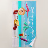 海辺の唐辛子おもしろい ビーチタオル (正面)