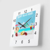 海辺の唐辛子 スクエア壁時計 (傾斜)