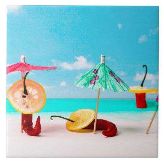 海辺の唐辛子 タイル (正面)