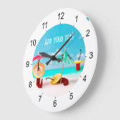 海辺の唐辛子 ラージ壁時計 (傾斜)