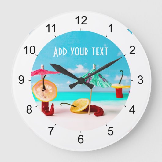 海辺の唐辛子 ラージ壁時計 (正面)