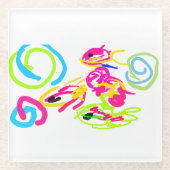 海辺の夏 ガラスコースター (正面)