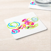 海辺の夏 スクエアペーパーコースター (アングル)