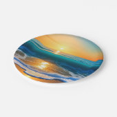 海辺の夕日 ペーパープレート (アングル)