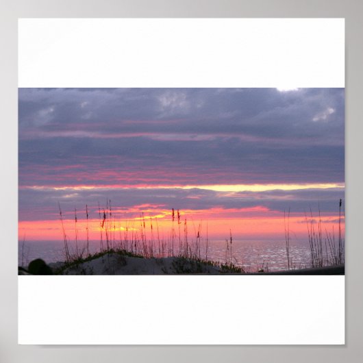 海辺の夕日 ポスター (正面)