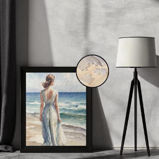 海辺の女性 ジグソーパズル