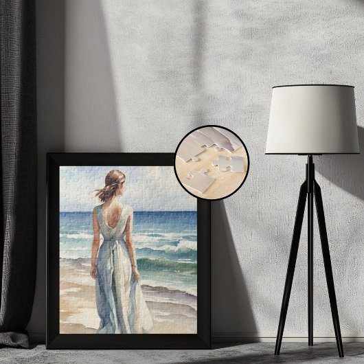 海辺の女性 ジグソーパズル