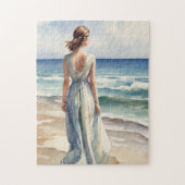 海辺の女性 ジグソーパズル (縦)